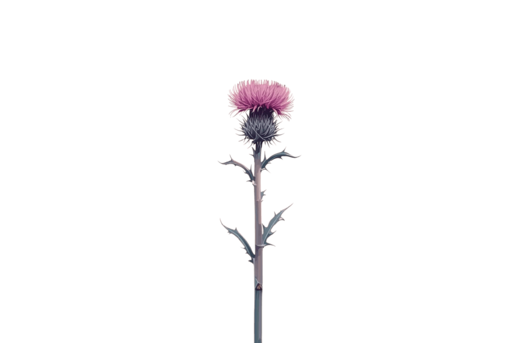 milk thistle isolated on solid background