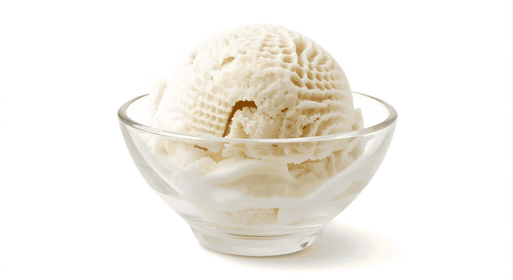 ice-cream in a bowl isolated on solid background