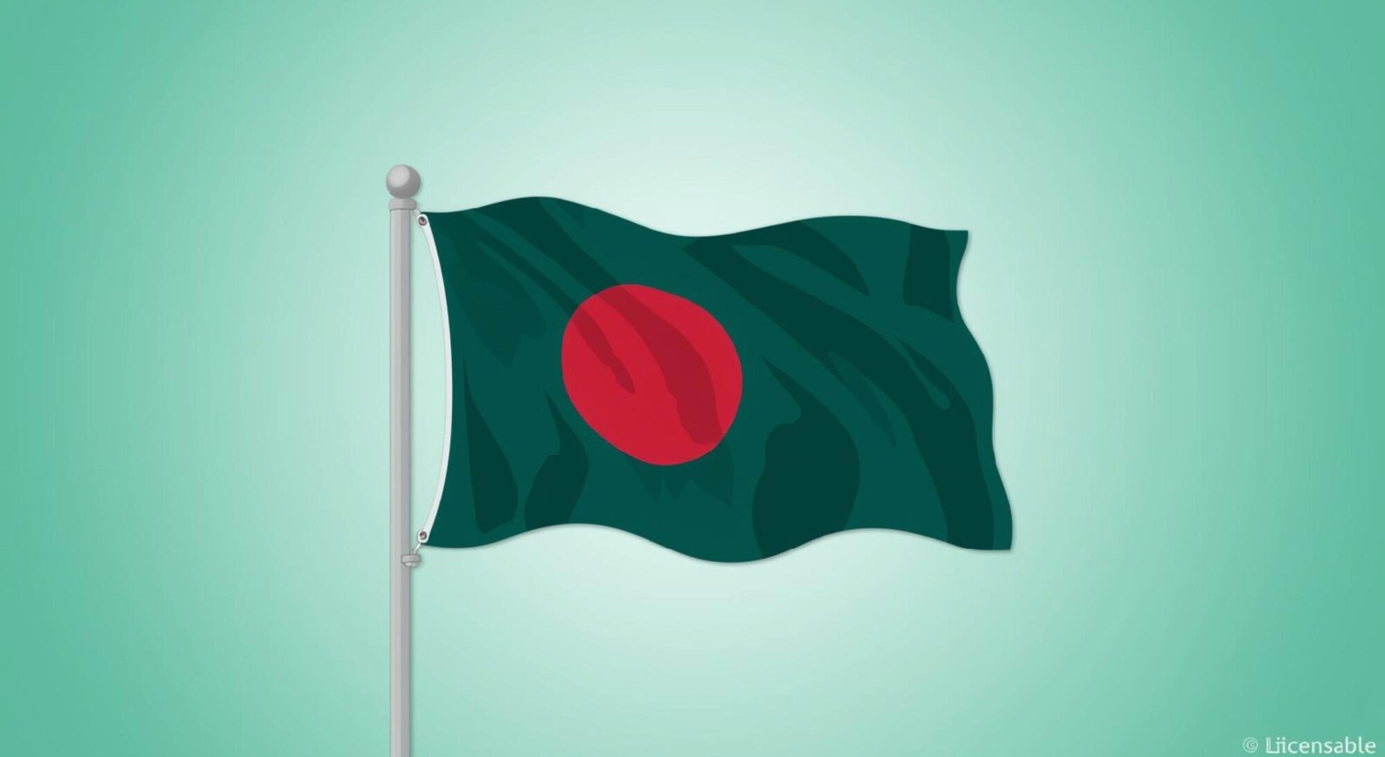 the national flag of Bangladesh.