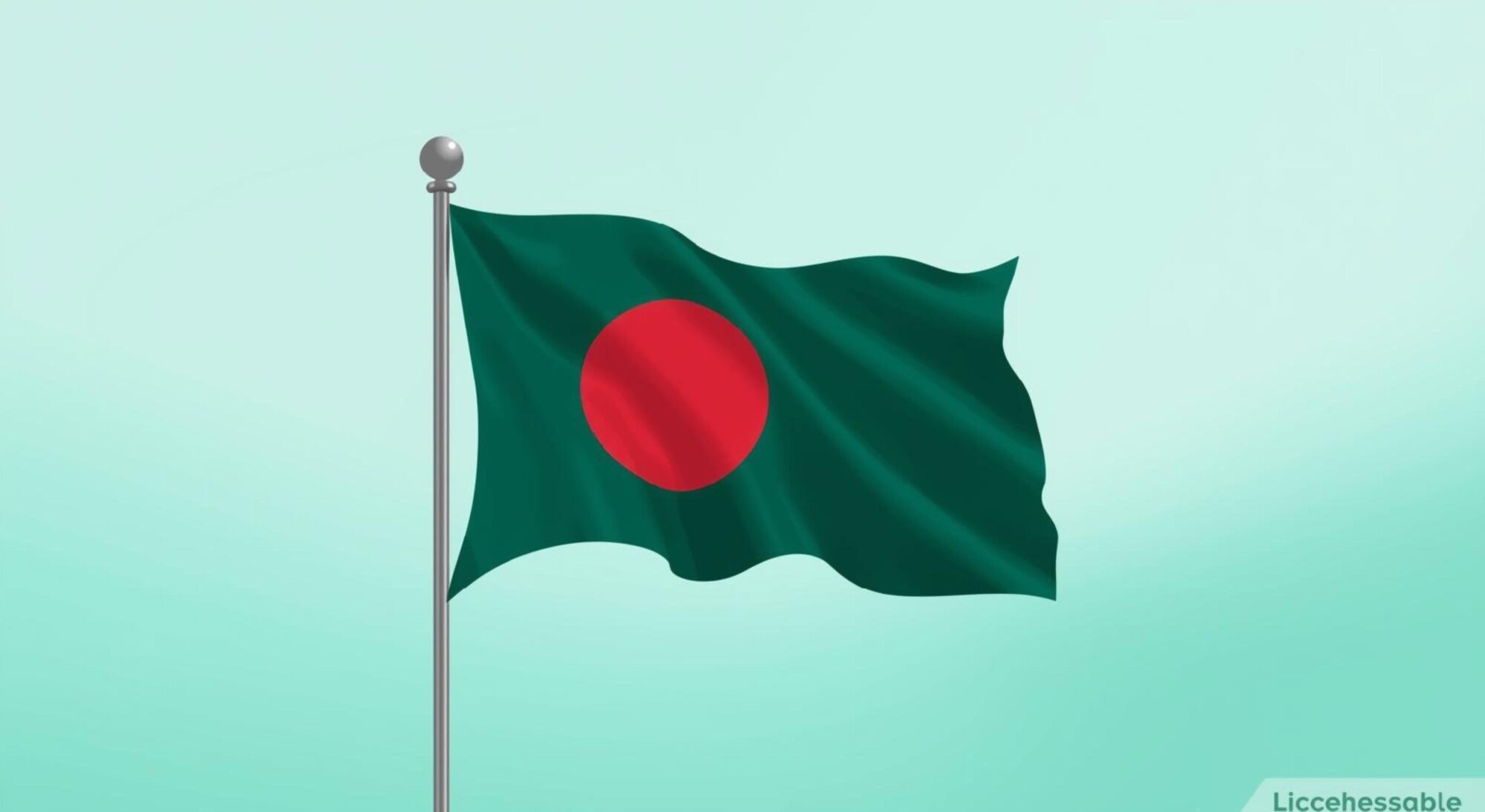 the national flag of Bangladesh.