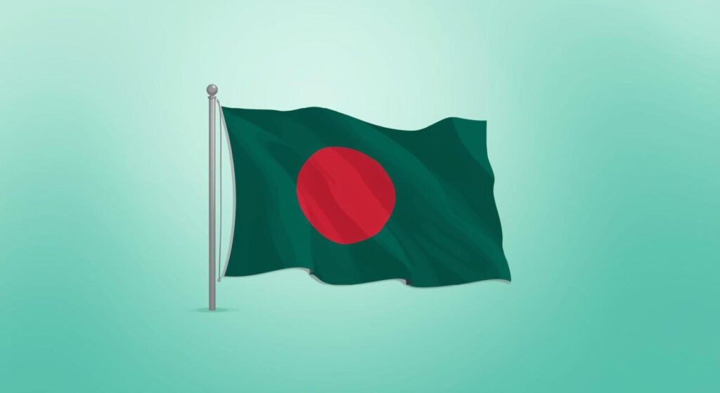 the national flag of Bangladesh.