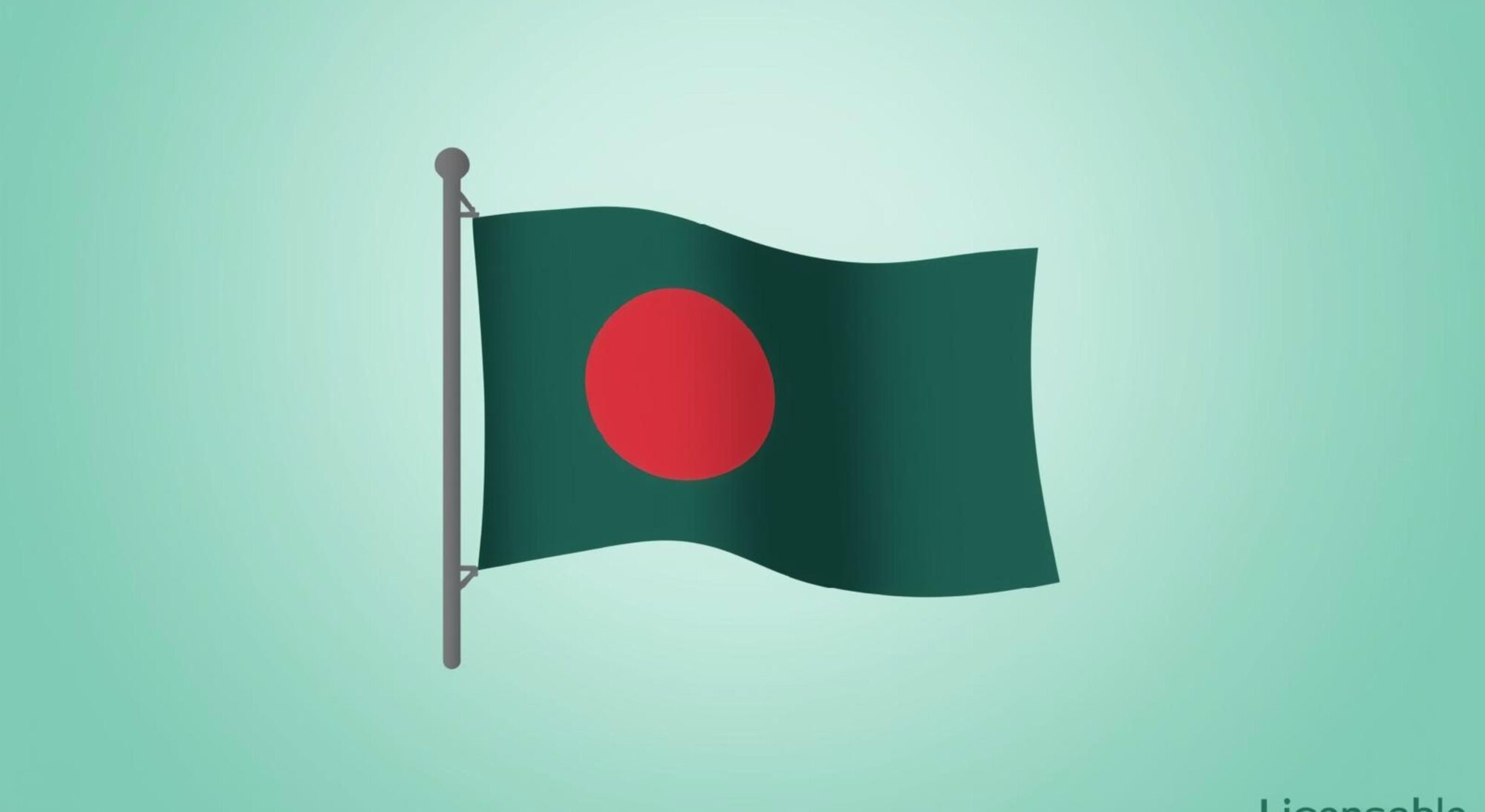 the national flag of Bangladesh.