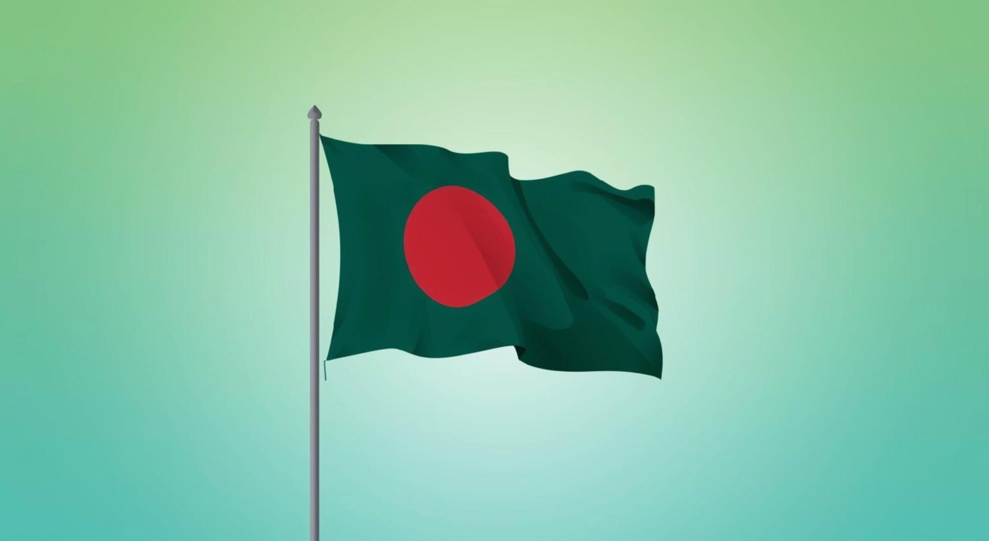 the national flag of Bangladesh.
