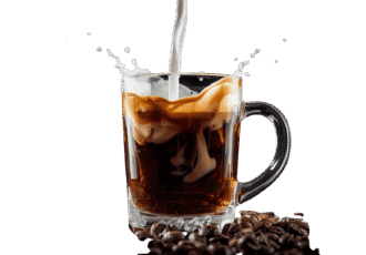 Cappuccino coffee cup PNG with creamy foam, isolated on transparent background