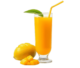 mango juice glass isolated on transparent background