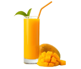 mango juice glass isolated on transparent background