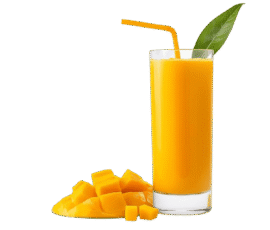 mango juice glass isolated on transparent background