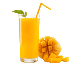 mango juice glass isolated on transparent background