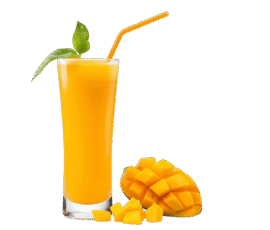 mango juice glass isolated on transparent background