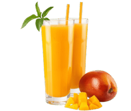 mango juice glass isolated on transparent background