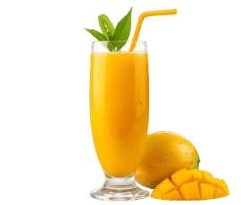 mango juice glass isolated on transparent background