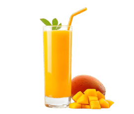 mango juice glass isolated on transparent background