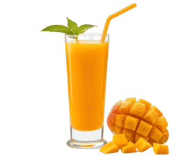 mango juice glass isolated on transparent background