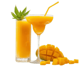 mango juice glass isolated on transparent background