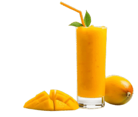 mango juice glass isolated on transparent background
