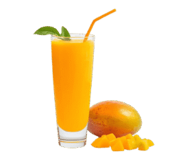 mango juice glass isolated on transparent background