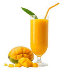 mango juice glass isolated on transparent background
