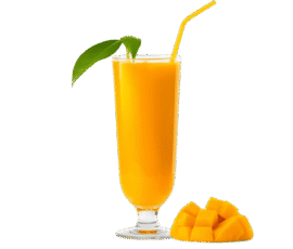 mango juice glass isolated on transparent background