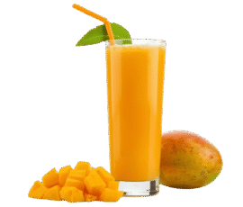 mango juice glass isolated on transparent background