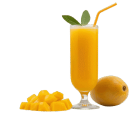 mango juice glass isolated on transparent background